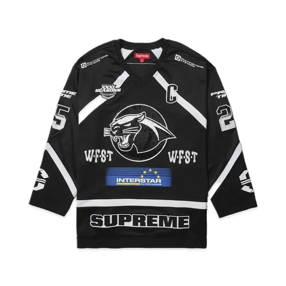 Supreme Rhinestone Hockey Jersey "Black"