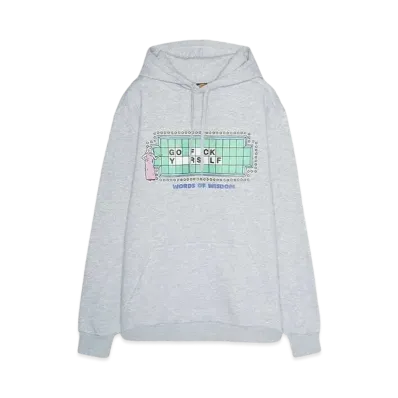 BROTHER MERLE Men's Knit Hooded Pullover - Wheel Of Fortune "HEATHER GREY"