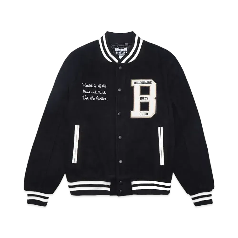 BILLIONAIRE BOYS CLUB BB EARTHLING VARSITY JACKET "BLACK"