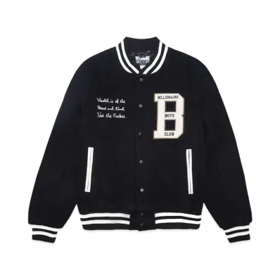 BILLIONAIRE BOYS CLUB BB EARTHLING VARSITY JACKET "BLACK"