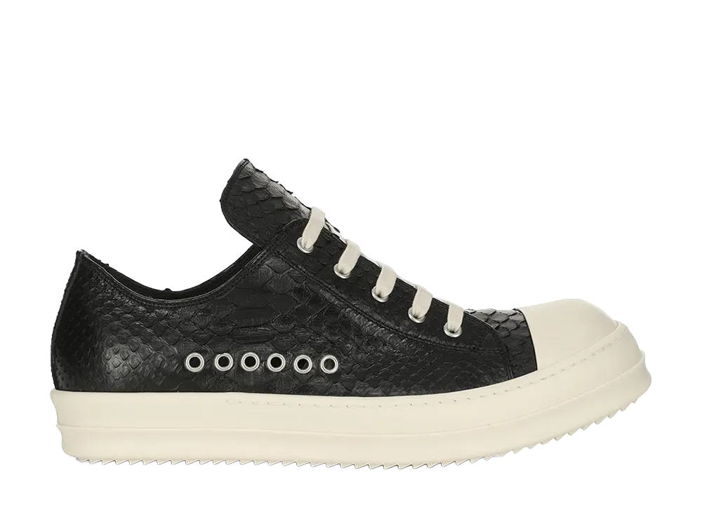 Rick Owens SS26 Temple Extreme Low Sneaks Python "Black/Milk"