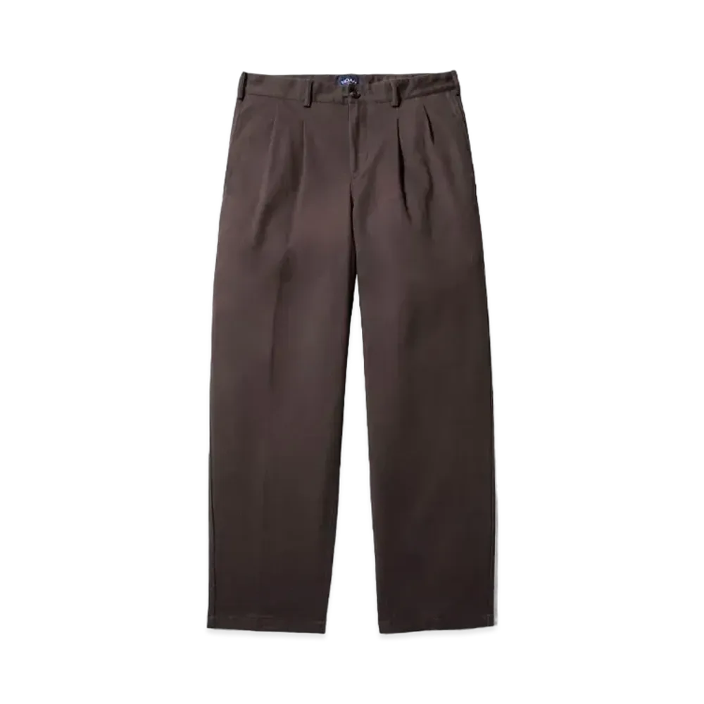 Noah Chino Twill Double-Pleat Pants "Espresso"