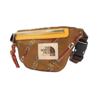 GUCCI × THE NORTH FACE Nylon/leather Waistbag "Brown"