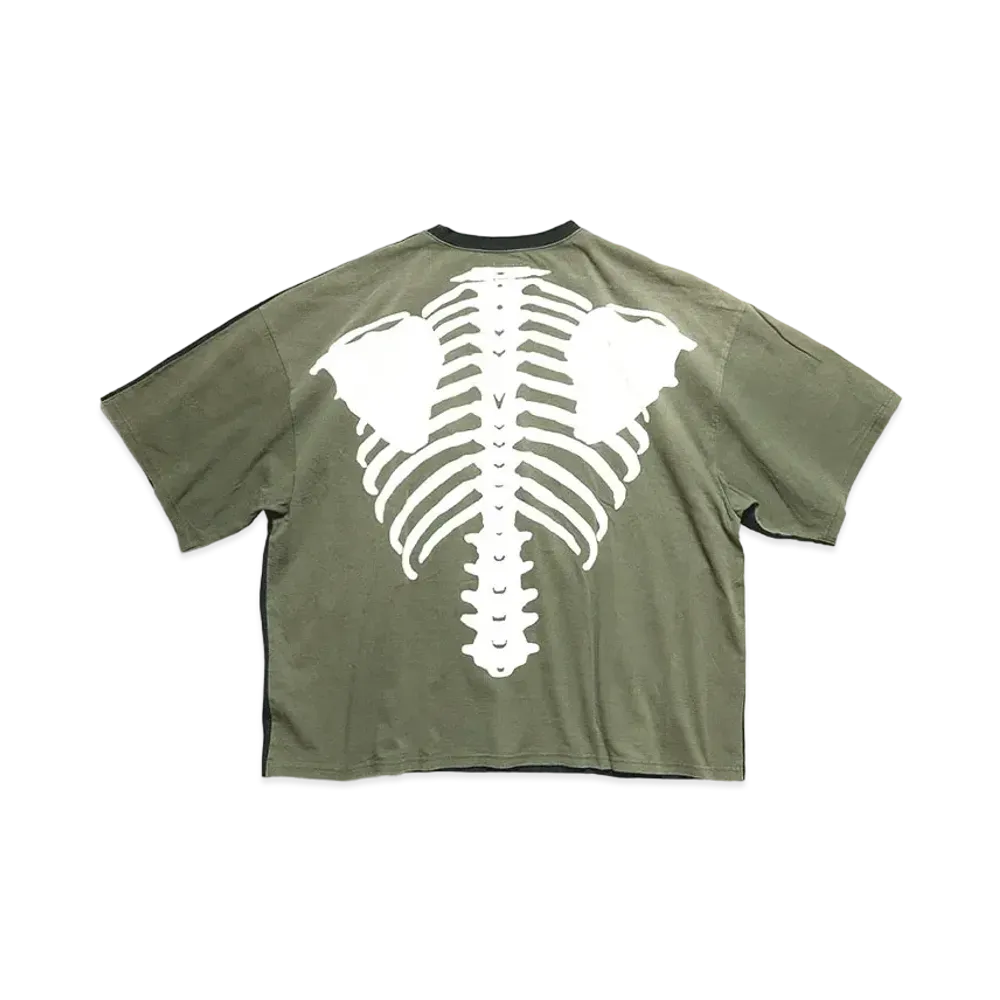 KAPITAL TENGU 2 TONE BIG POKE T (BOUND PT) "Khaki"