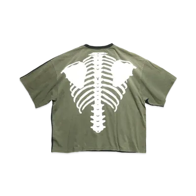 KAPITAL TENGU 2 TONE BIG POKE T (BOUND PT) "Khaki"