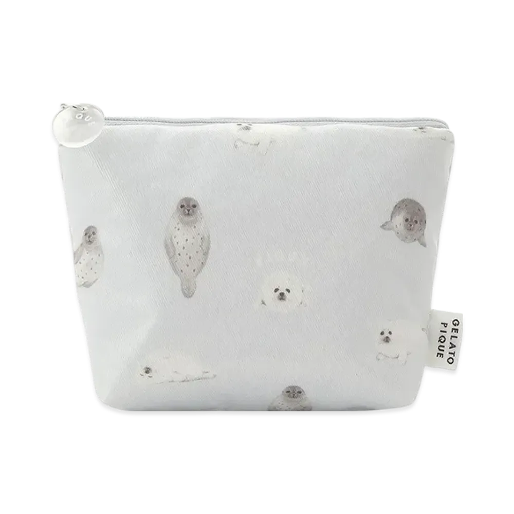 GELATO PIQUE Seal Pattern Coated Tissue Pouch "Blue"