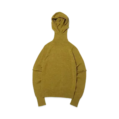 atmos pink Hood Tsuki Turtle Knit Tops "Yellow"