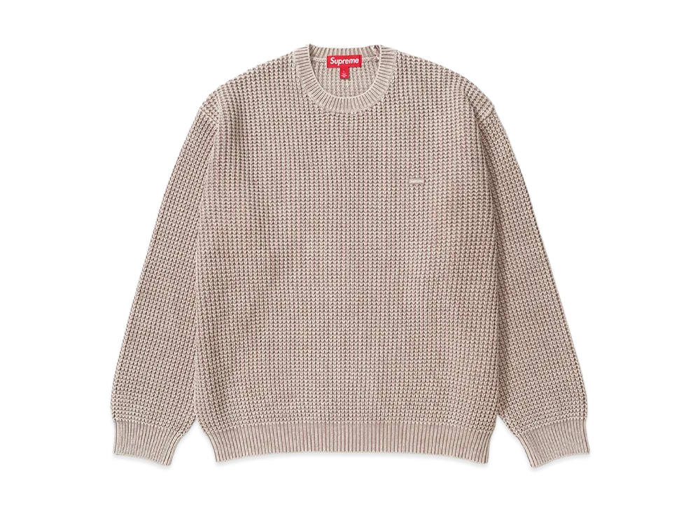 Supreme Washed Small Box Waffle Sweater "Light Brown"