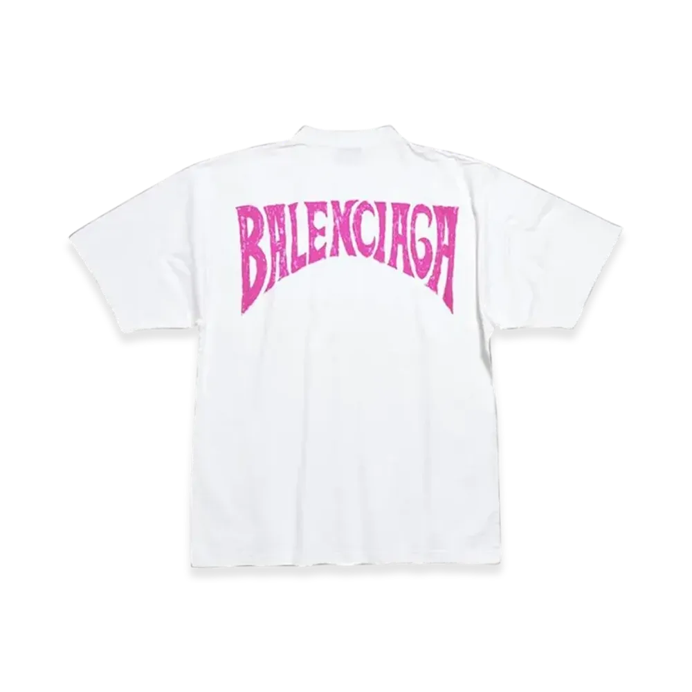 BALENCIAGA Women's Hand-Drawn Medium Fit T-Shirt "White"
