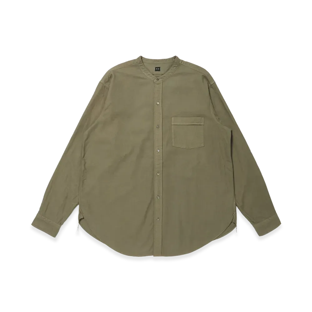 T.T Taiga Takahashi LOT.104 Band Collar Shirt "Sage Green"