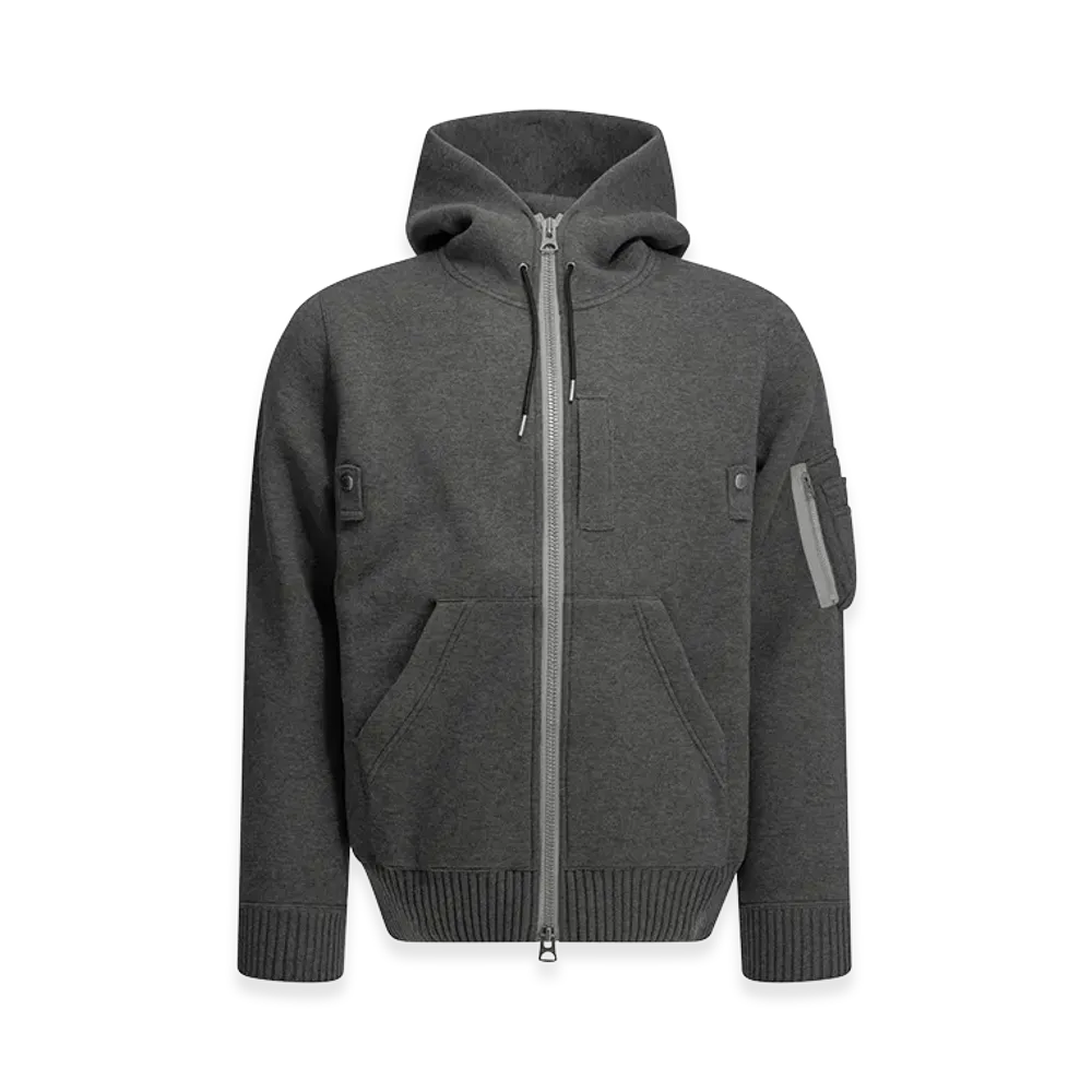 sacai Zip-Up Hoodie "Gray"