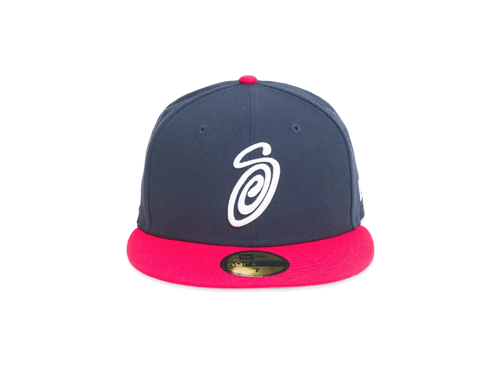 Stussy 59Fifty Swirly S Cap "Navy/Red"