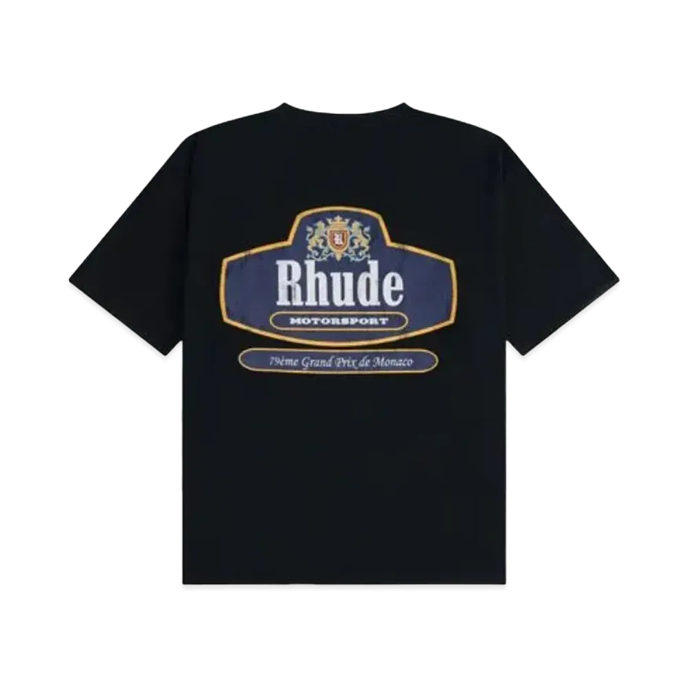RHUDE Racing Crest Tee "Black"