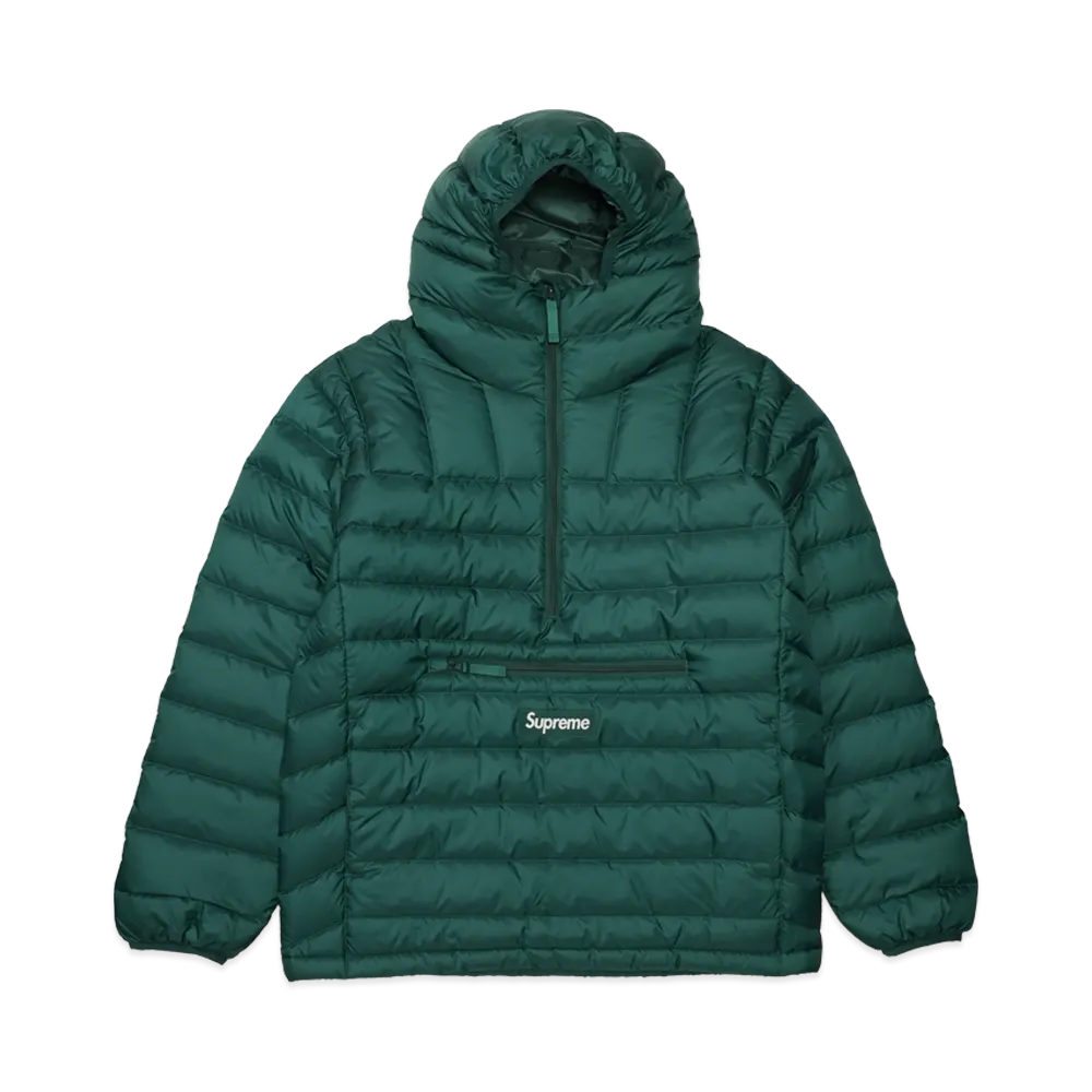 Supreme Micro Down Half Zip Hooded Pullover "Dark Green"