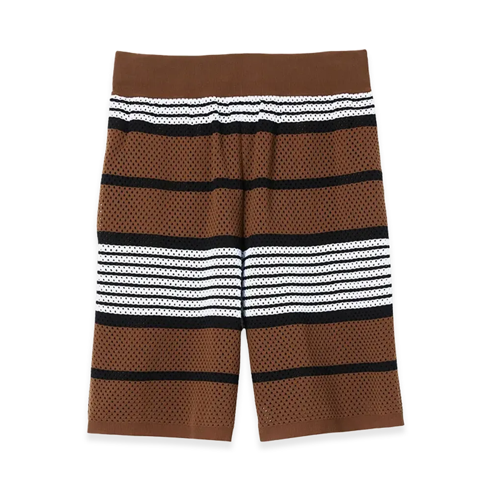 Burberry Stripe Knit / Mesh Shorts "Brown"