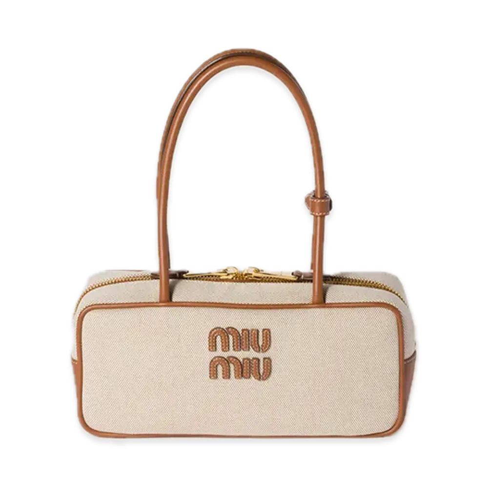 MIU MIU Bow Canvas / Leather Bag "Natural"