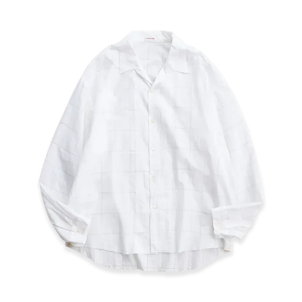 NICENESS C.Castelino Low Slope Shirt - Hand Cut Lattice Fabric "White"
