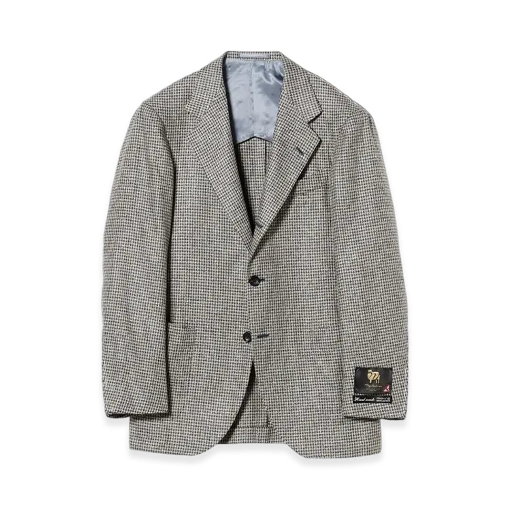 BEAMS Handmade MALLALIEUS Silk Gun Club Check Jacket "Blue"