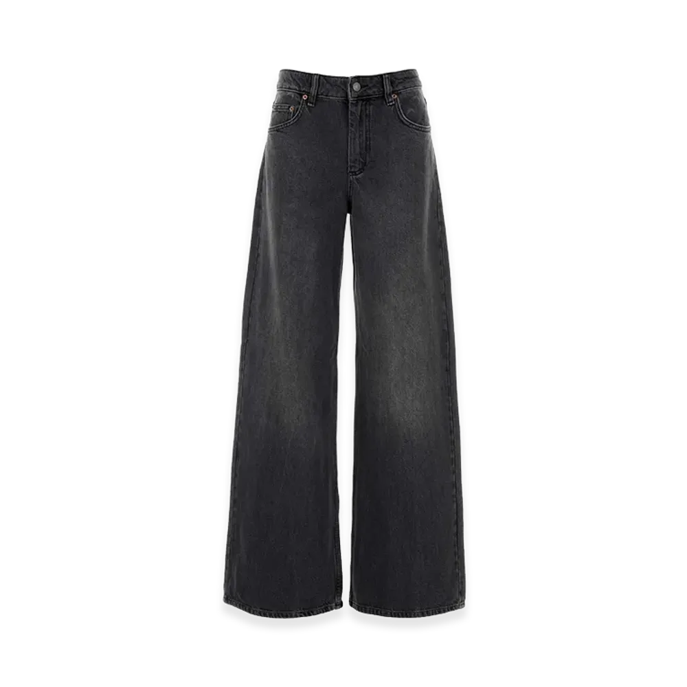 Marine Serre Women's Denim Wide-Leg Jeans "Black"