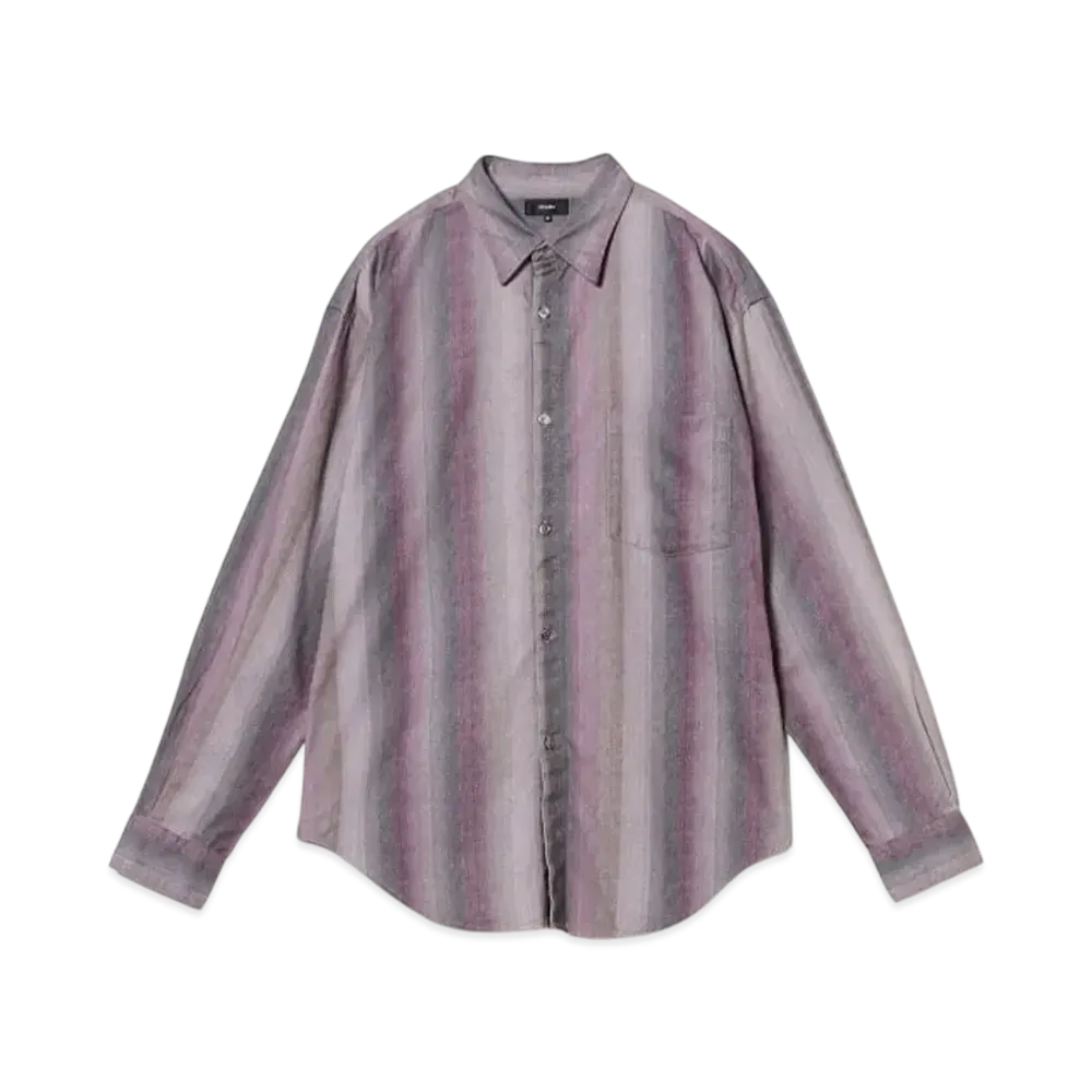 BEAMS Fade Striped Print Shirt "Brown"