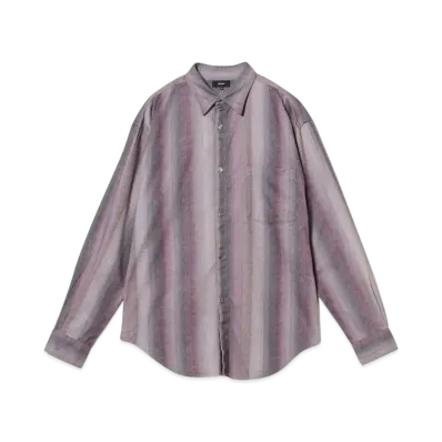 BEAMS Fade Striped Print Shirt "Brown"