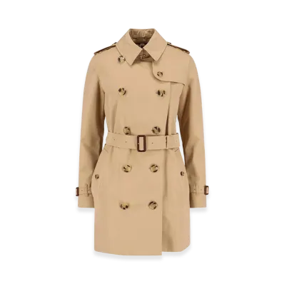 Burberry Women's Gabardine Heritage Kensington Trench Coat "Beige"