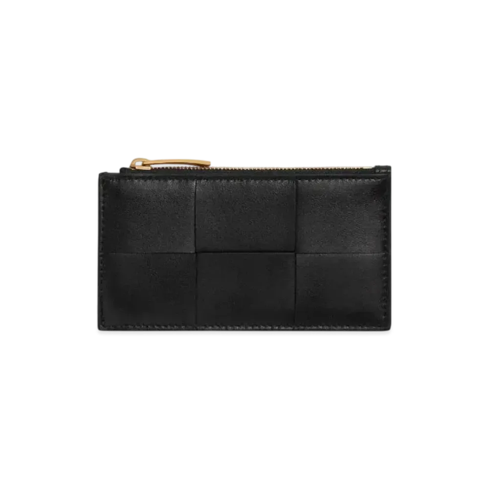 Bottega Veneta Cassette Zippered Card Case "Black"
