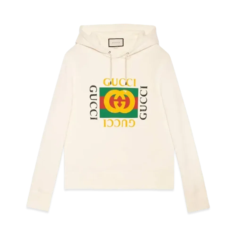 GUCCI Vintage Logo Cotton Sweatshirt "White"