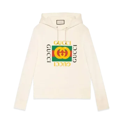 GUCCI Vintage Logo Cotton Sweatshirt "White"