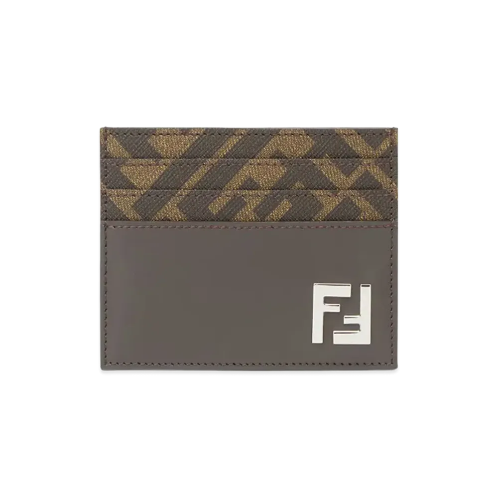 FENDI Squared FF Card Holder "Brown"
