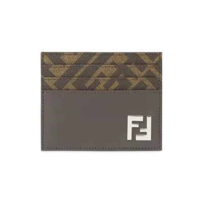 FENDI Squared FF Card Holder "Brown"