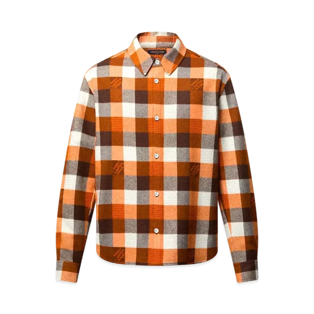 Louis Vuitton Button-Down Long-Sleeved Flannel Shirt "Harvest Pumpkin"