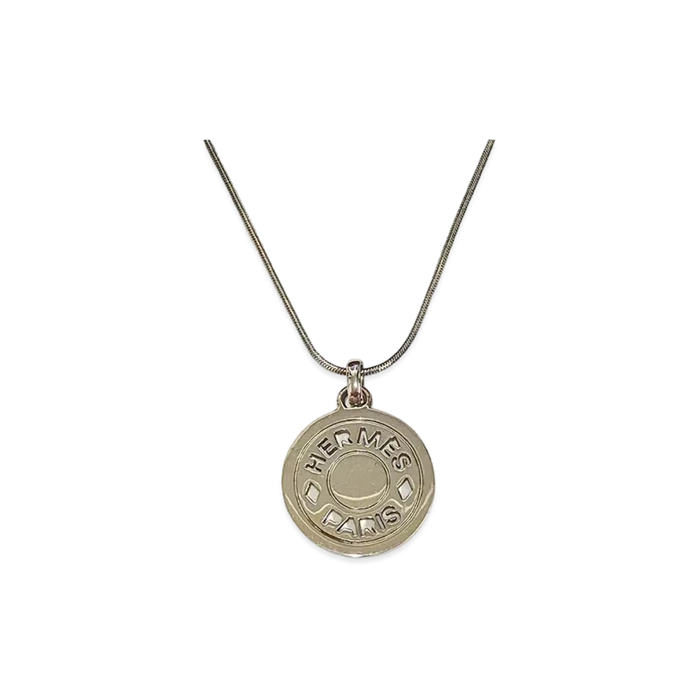 Hermes Sellier Necklace "Silver"