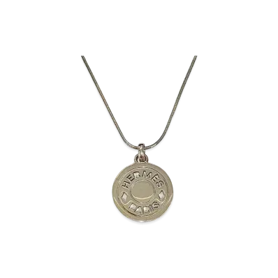 Hermes Sellier Necklace "Silver"