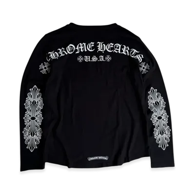 Chrome Hearts Floral USA Long Sleeve T-shirt "Black"