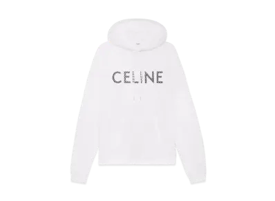 CELINE Loose Celine Hoodie In Cotton Mesh "Ecru/Black"