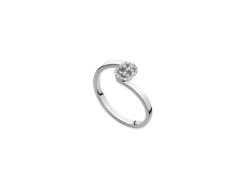 GUCCI GG Running Diamond 18K Ring "Silver"