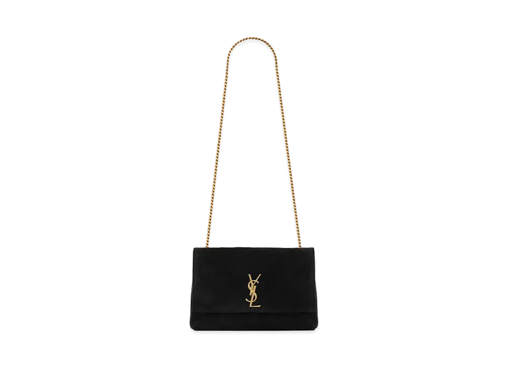 SAINT LAURENT Kate Medium Reversible In Suede And Smooth Leather "Black"