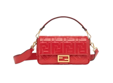 FENDI Baguette Nappa Leather Bag "Red"