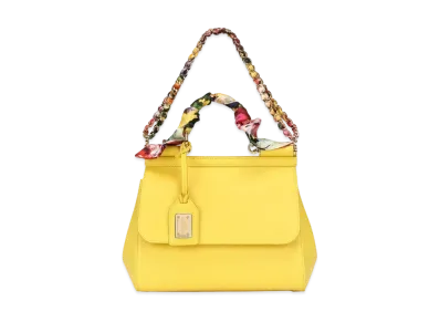 Dolce&Gabbana Sicily Bag Medium Dauphine Calfskin Scarf "Yellow"