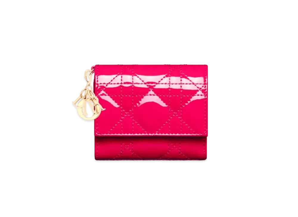 Dior Lady Dior Lotus Wallet "Bright Pink"