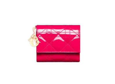 Dior Lady Dior Lotus Wallet "Bright Pink"