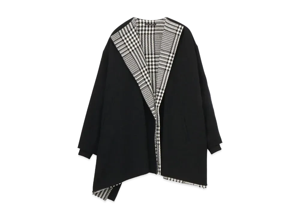 Yohji Yamamoto Y's NO COLLAR SHORT COAT "Black"