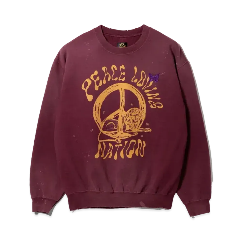 Needles x Sasquatchfabrix. Savage Sweat Peace Loving Nation "Bordeaux"