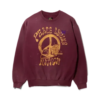 Needles x Sasquatchfabrix. Savage Sweat Peace Loving Nation "Bordeaux"