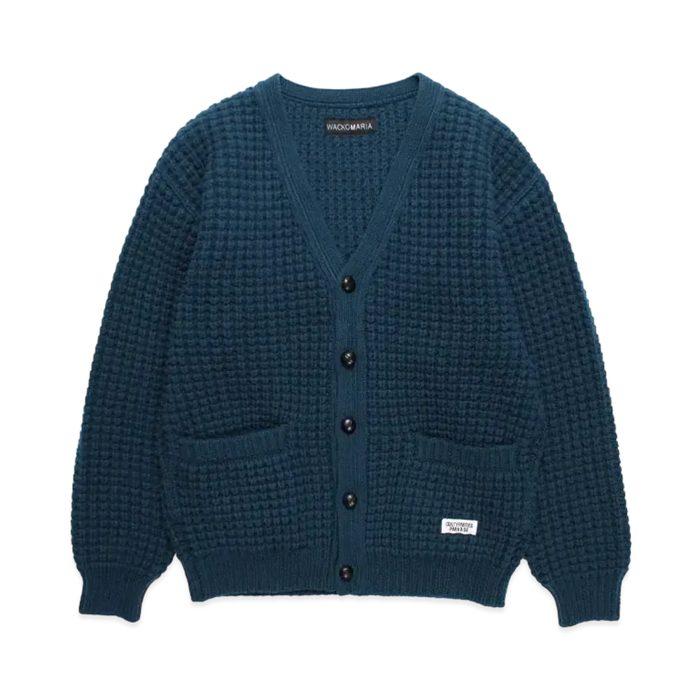 WACKO MARIA Waffle Knit Cardigan "Green"
