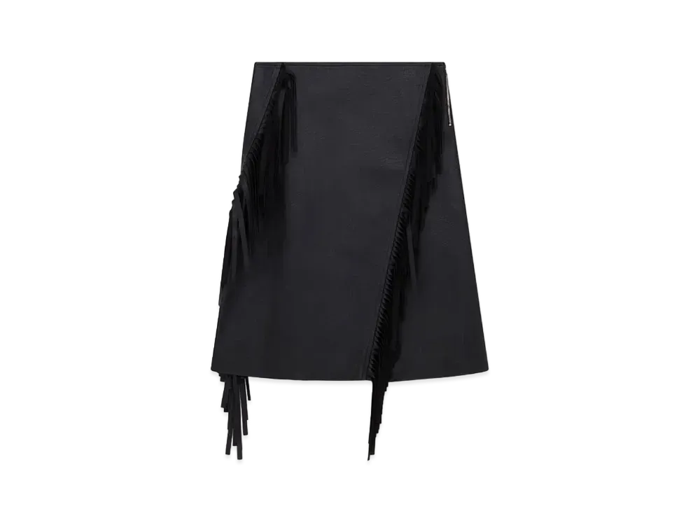 STELLA McCARTNEY Fringe Alter Mat Midi Skirt "Midnight Black"