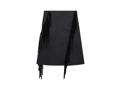 STELLA McCARTNEY Fringe Alter Mat Midi Skirt "Midnight Black"