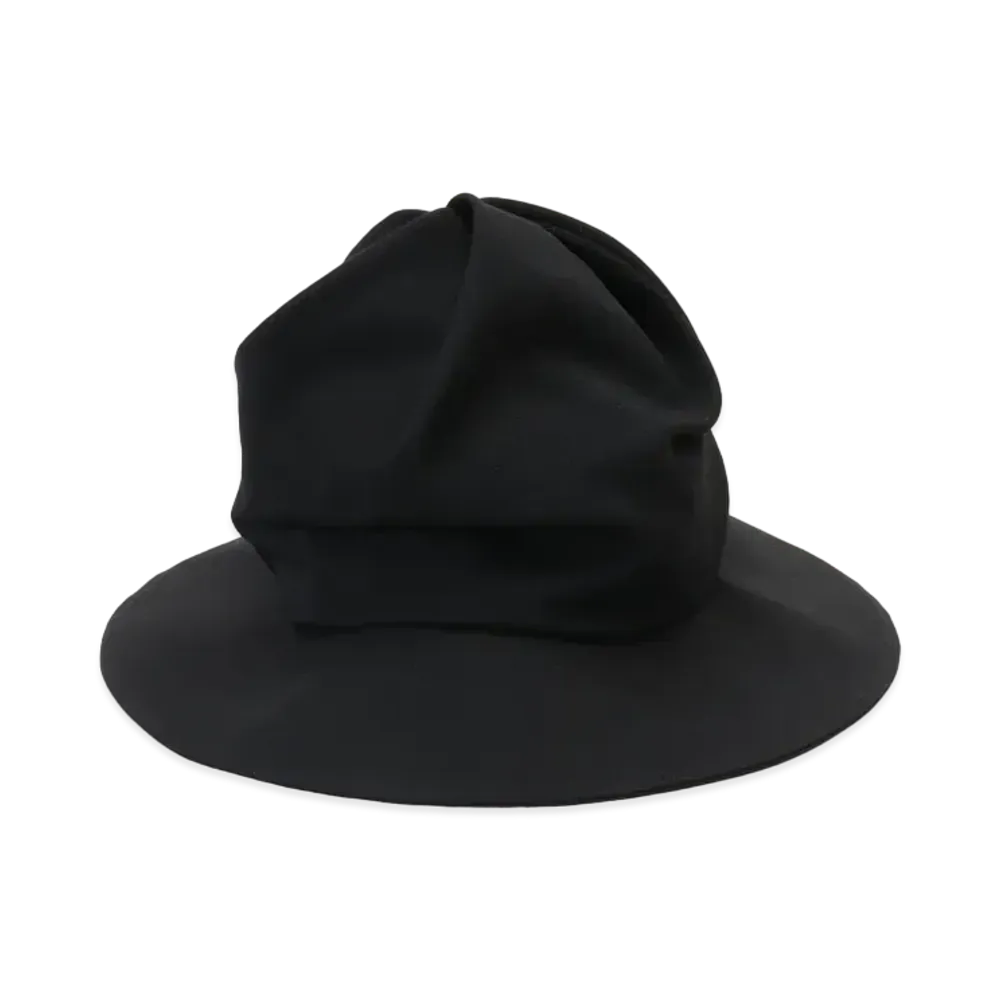 Yohji Yamamoto Y's WOOL GABARDINE TWIST HAT "Black"