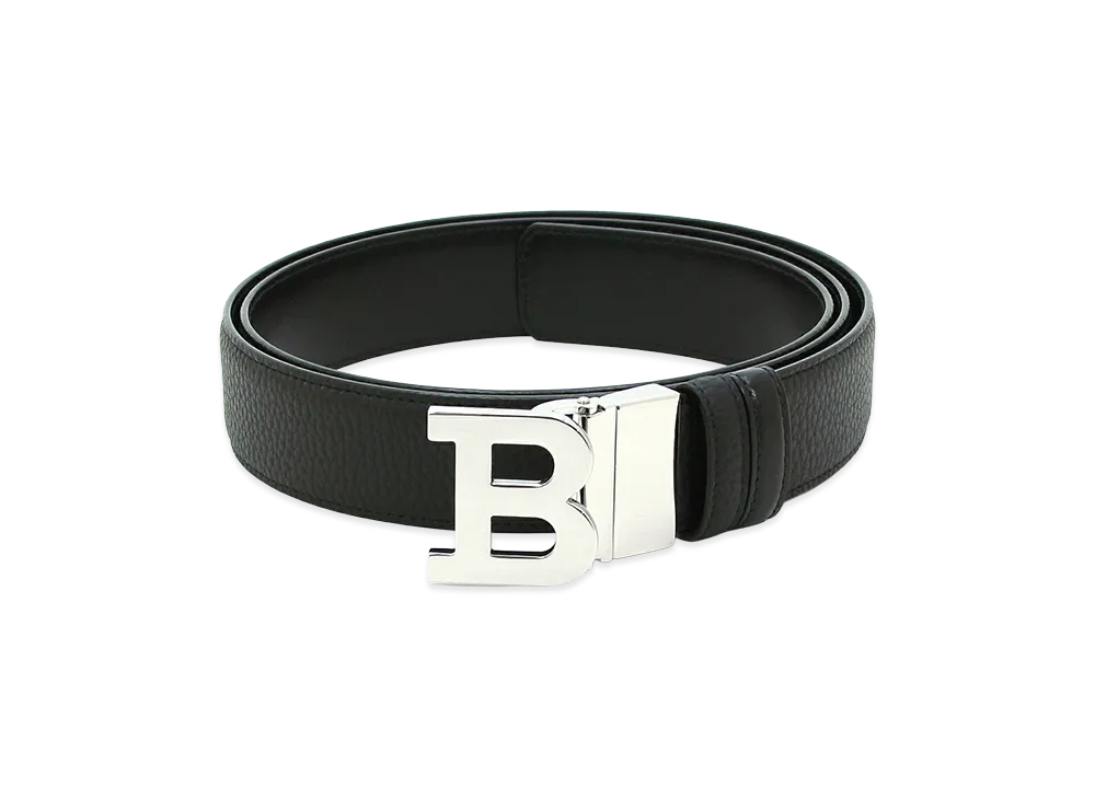 BALLY Reversible B Buckle Belt "Black/Black"